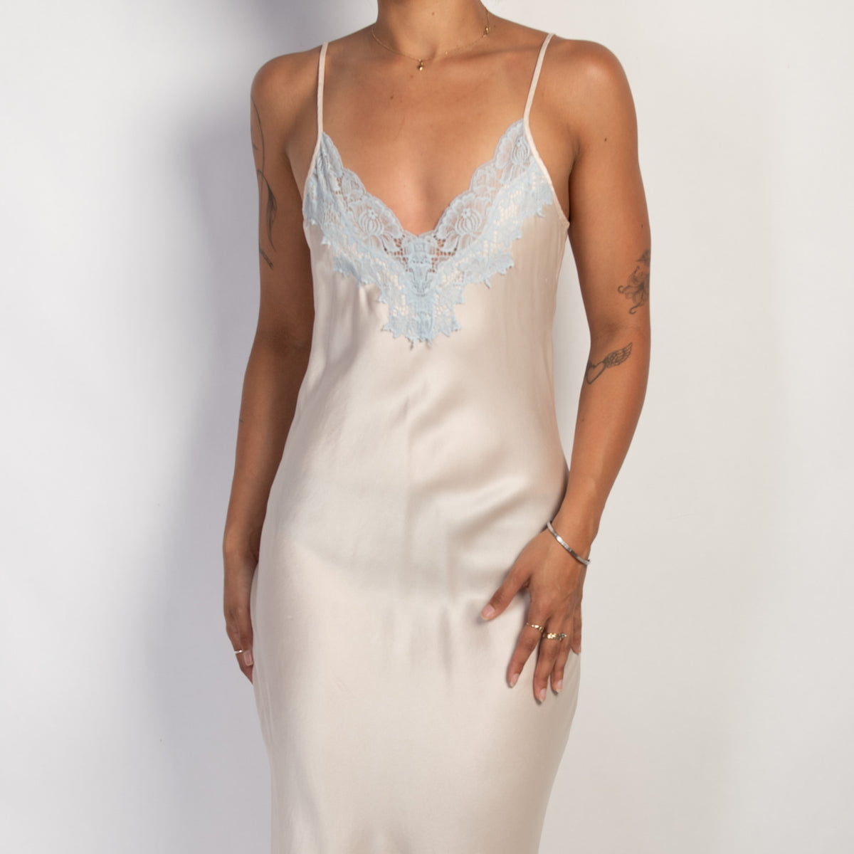 PALE PINK SILK SLIP DRESS
