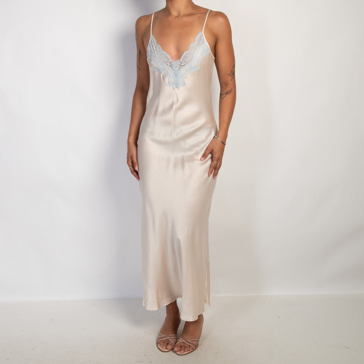 PALE PINK SILK SLIP DRESS