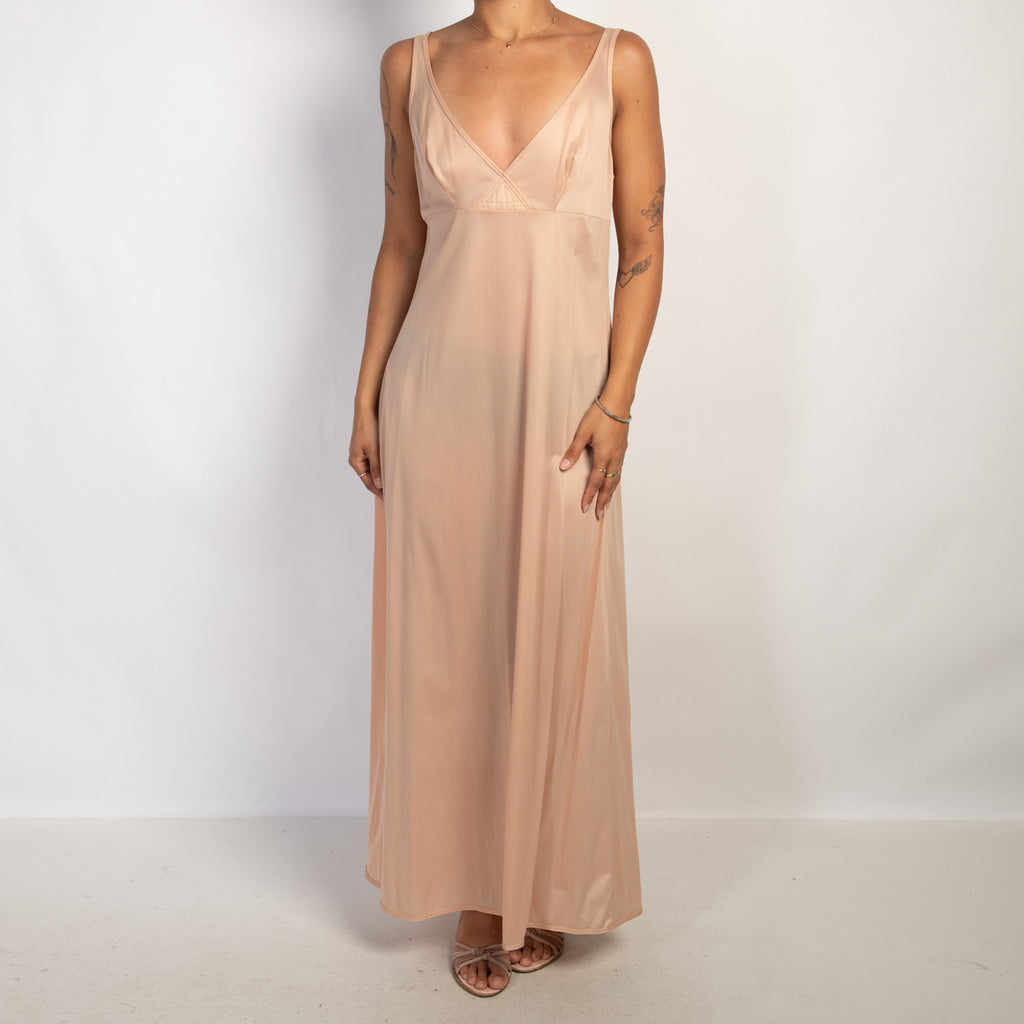NUDE NYLON NIGHTGOWN
