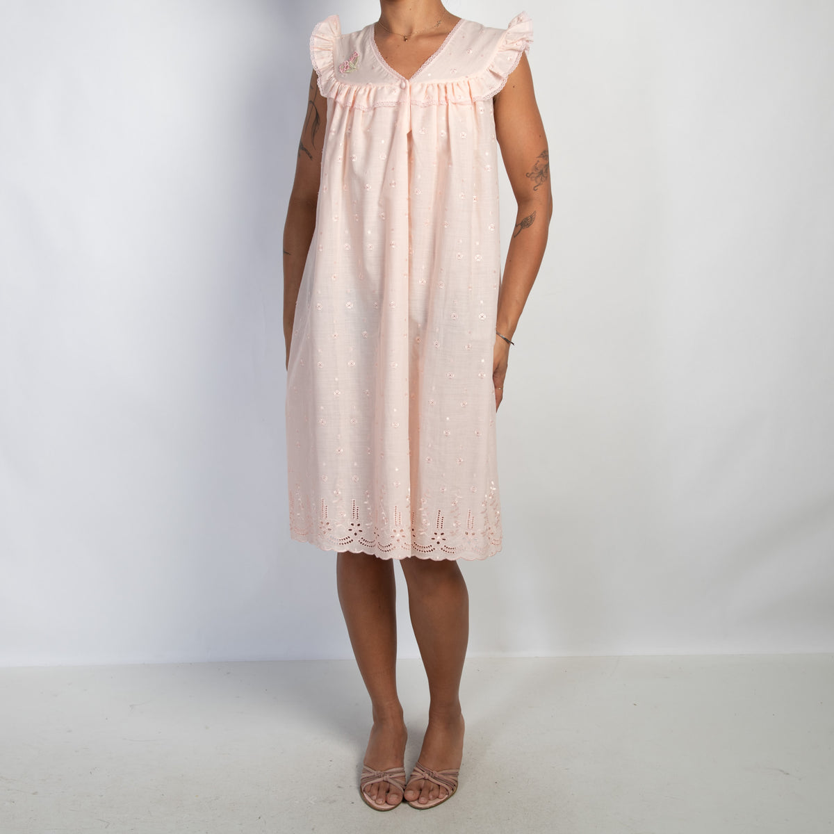 PINK EMBROIDERED NIGHTGOWN