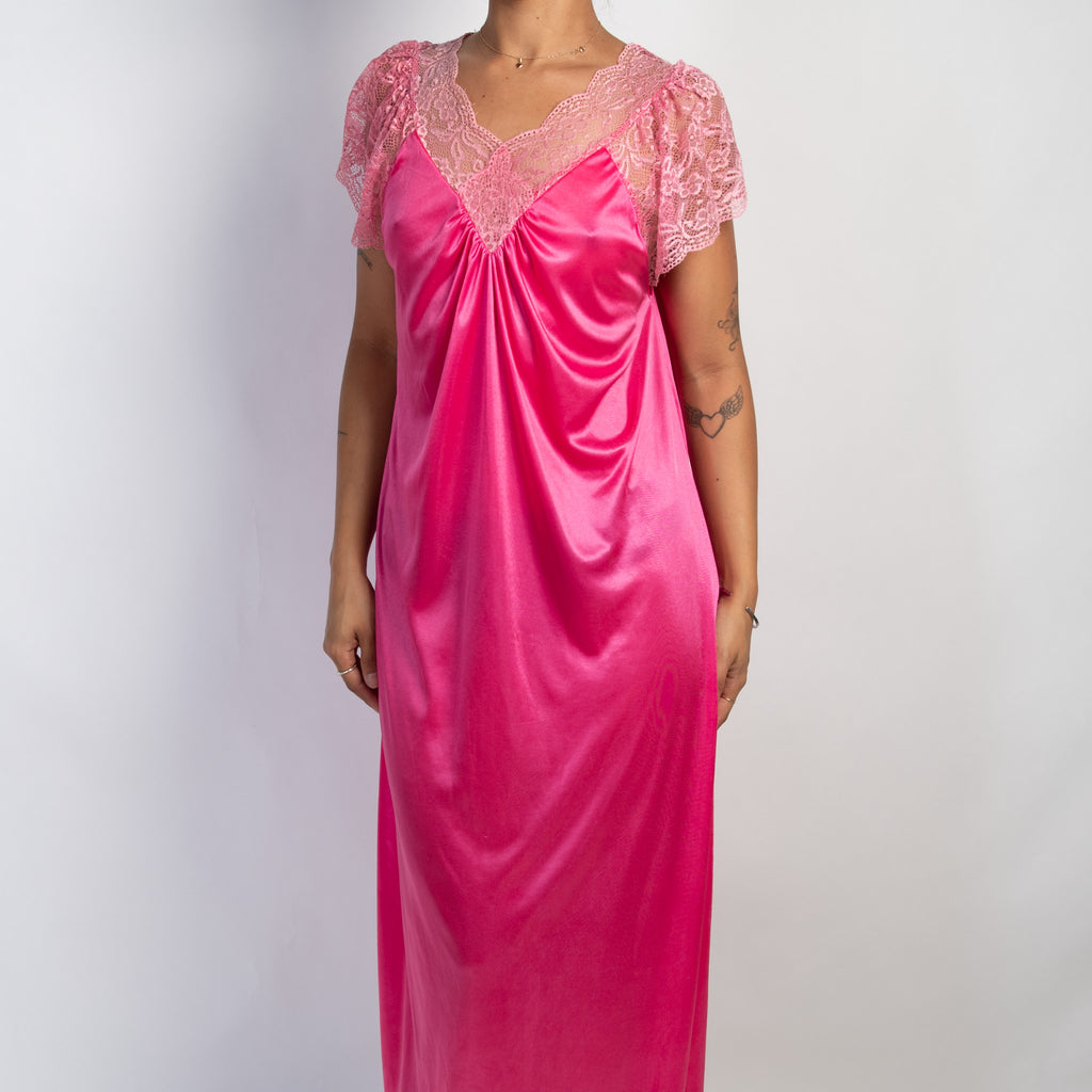 PINK SATIN NIGHTGOWN