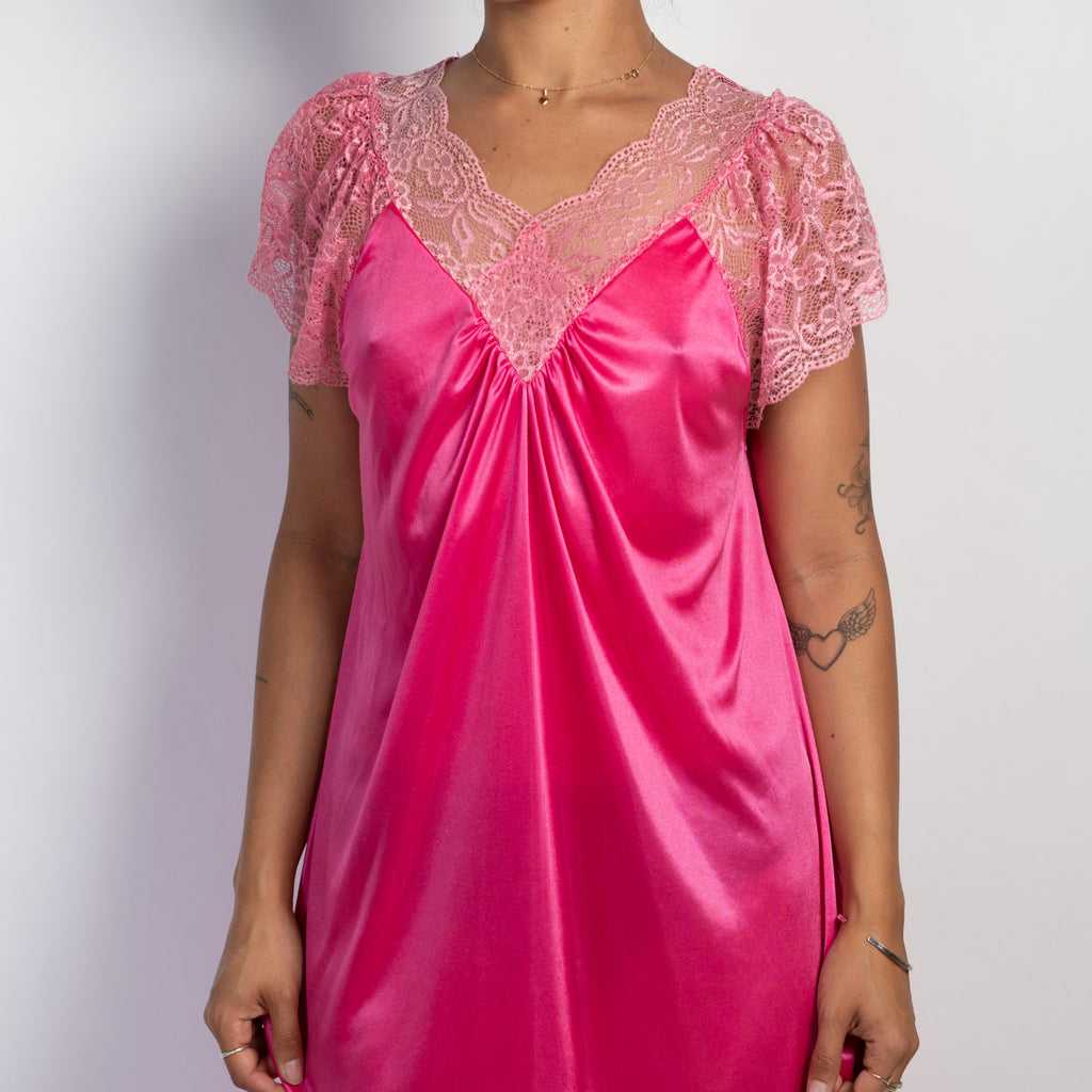 PINK SATIN NIGHTGOWN