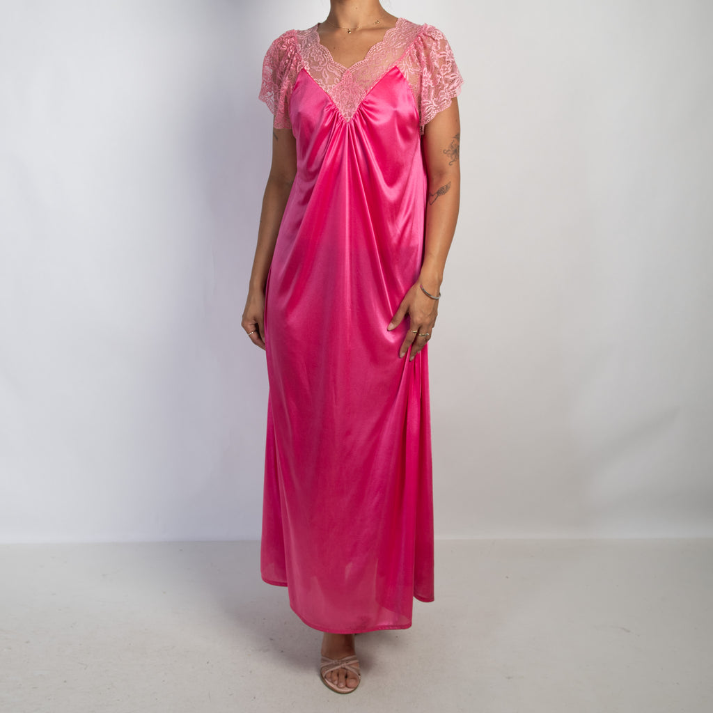 PINK SATIN NIGHTGOWN