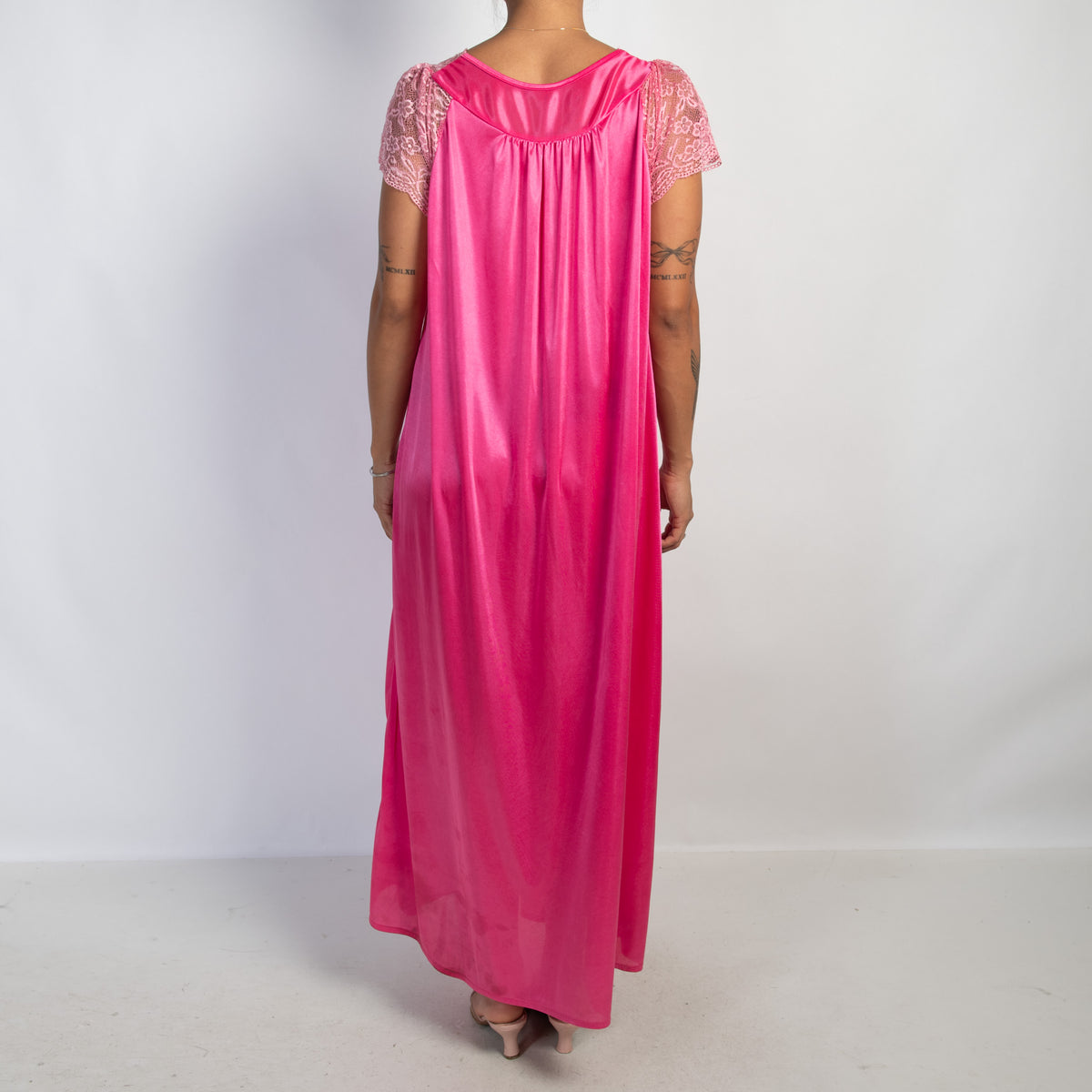 PINK SATIN NIGHTGOWN
