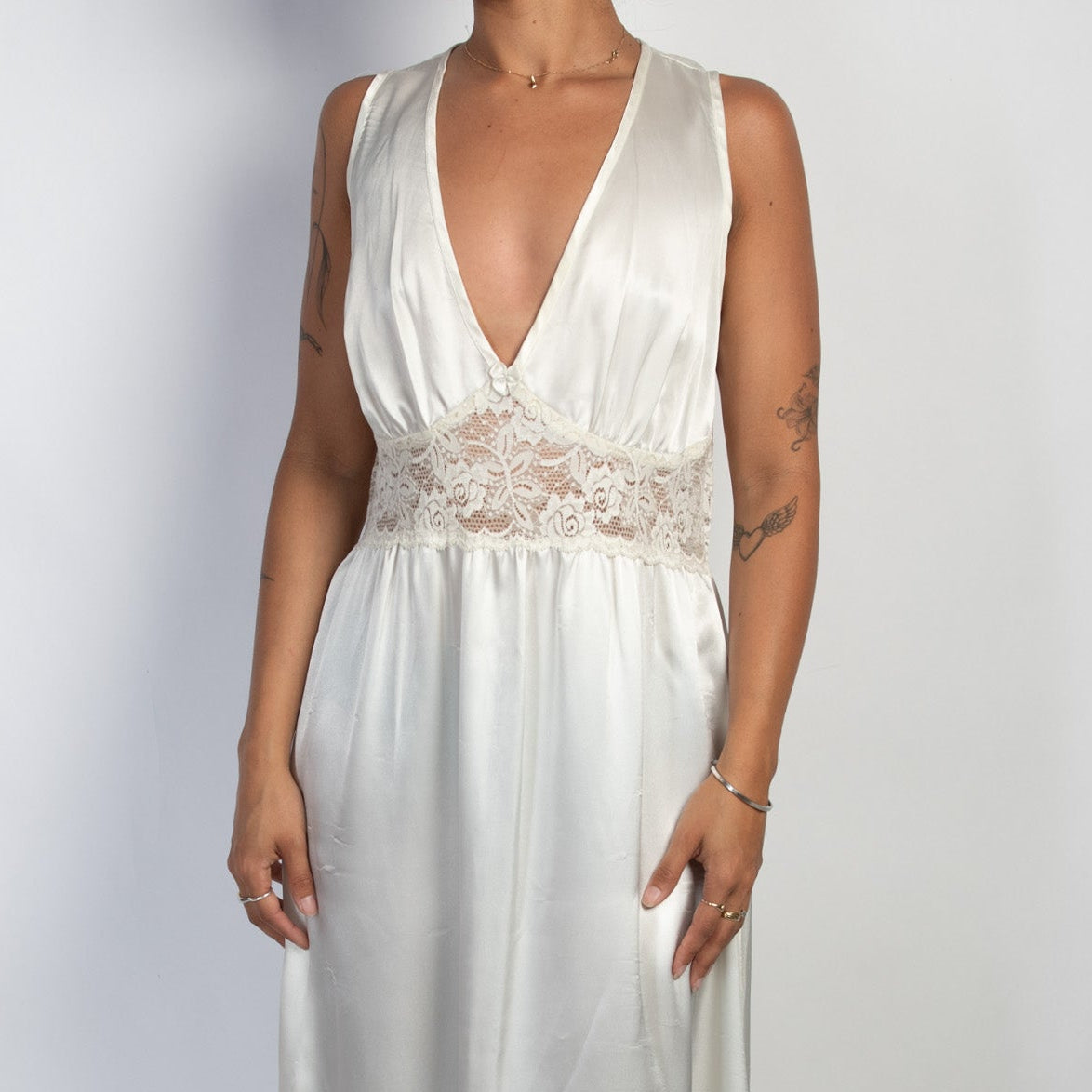IVORY SATIN DRESS