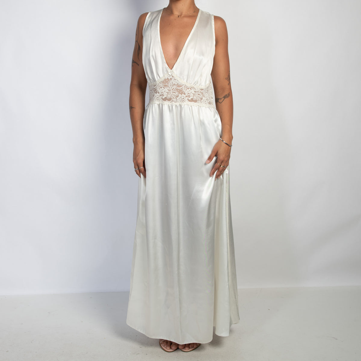 IVORY SATIN DRESS