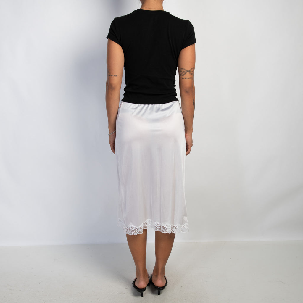 WHITE NYLON SLIP SKIRT