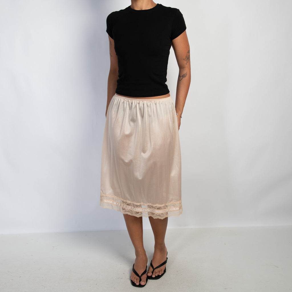 NUDE NYLON SLIP SKIRT