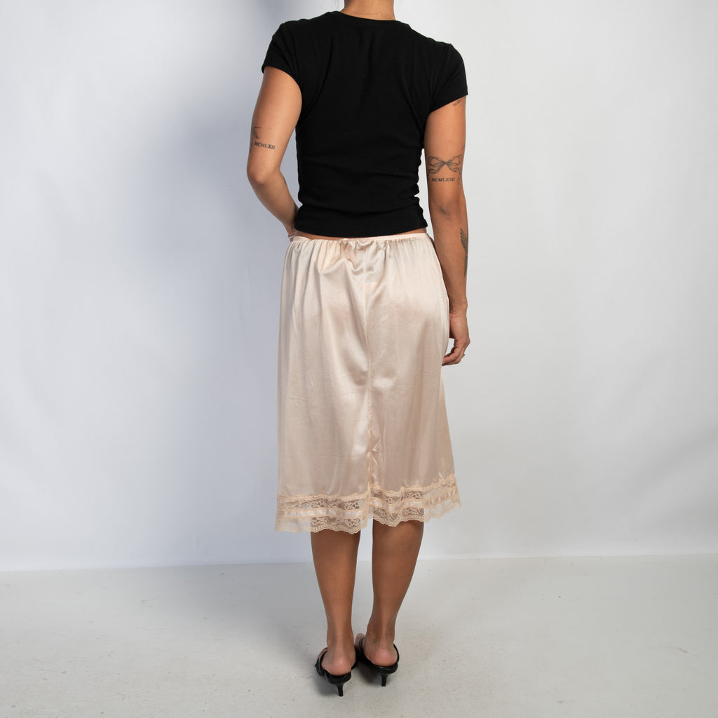 NUDE NYLON SLIP SKIRT