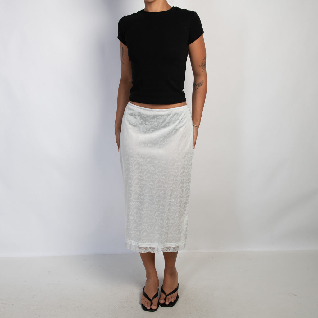 BLUE NYLON SLIP SKIRT