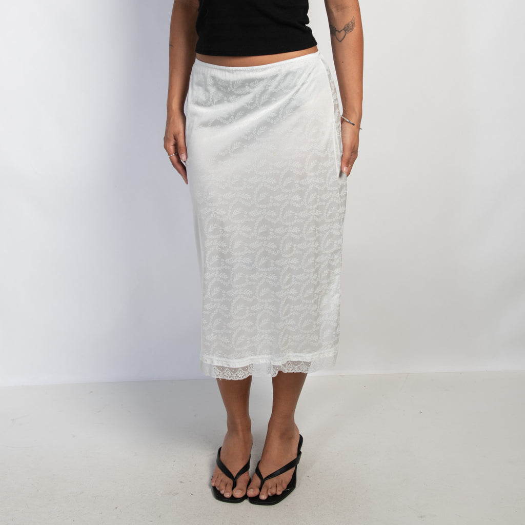 BLUE NYLON SLIP SKIRT