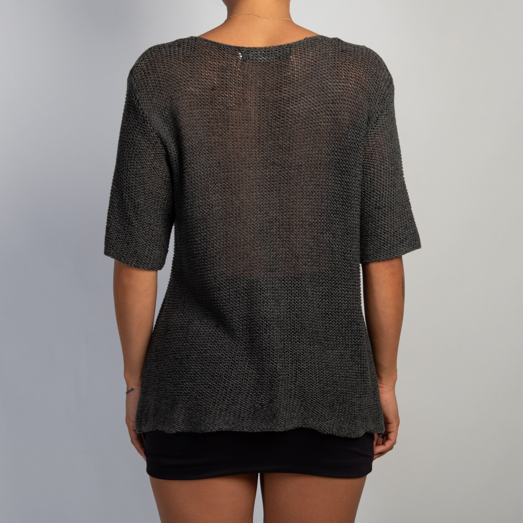 GREY LOOSE KNIT CARDIGAN