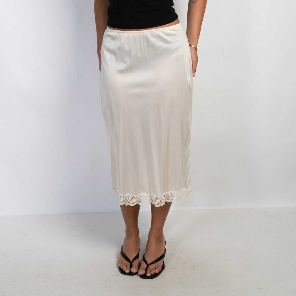 IVORY NYLON SLIP SKIRT