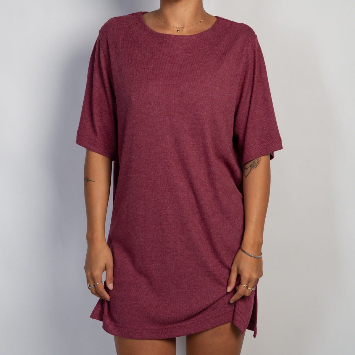MAUVE LONGLINE TSHIRT
