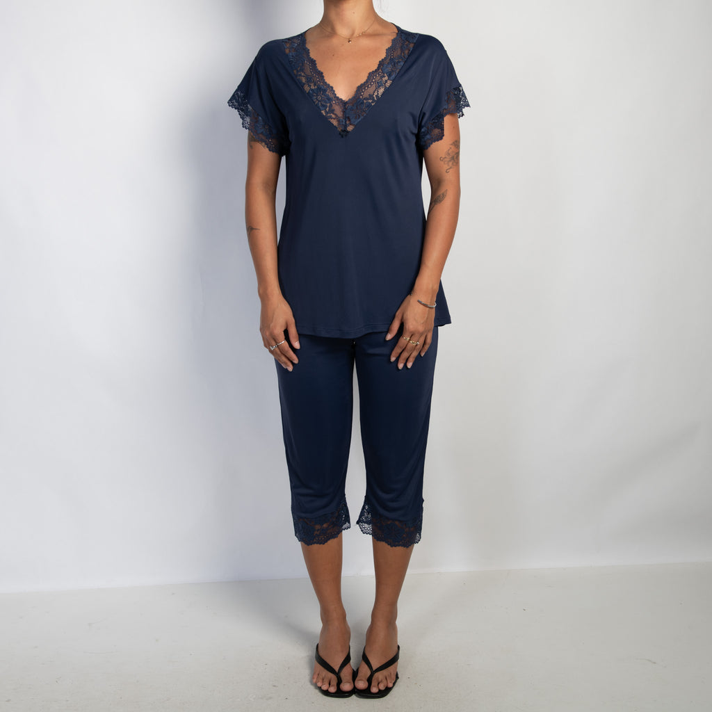 NAVY STRETCH PYJAMA SET