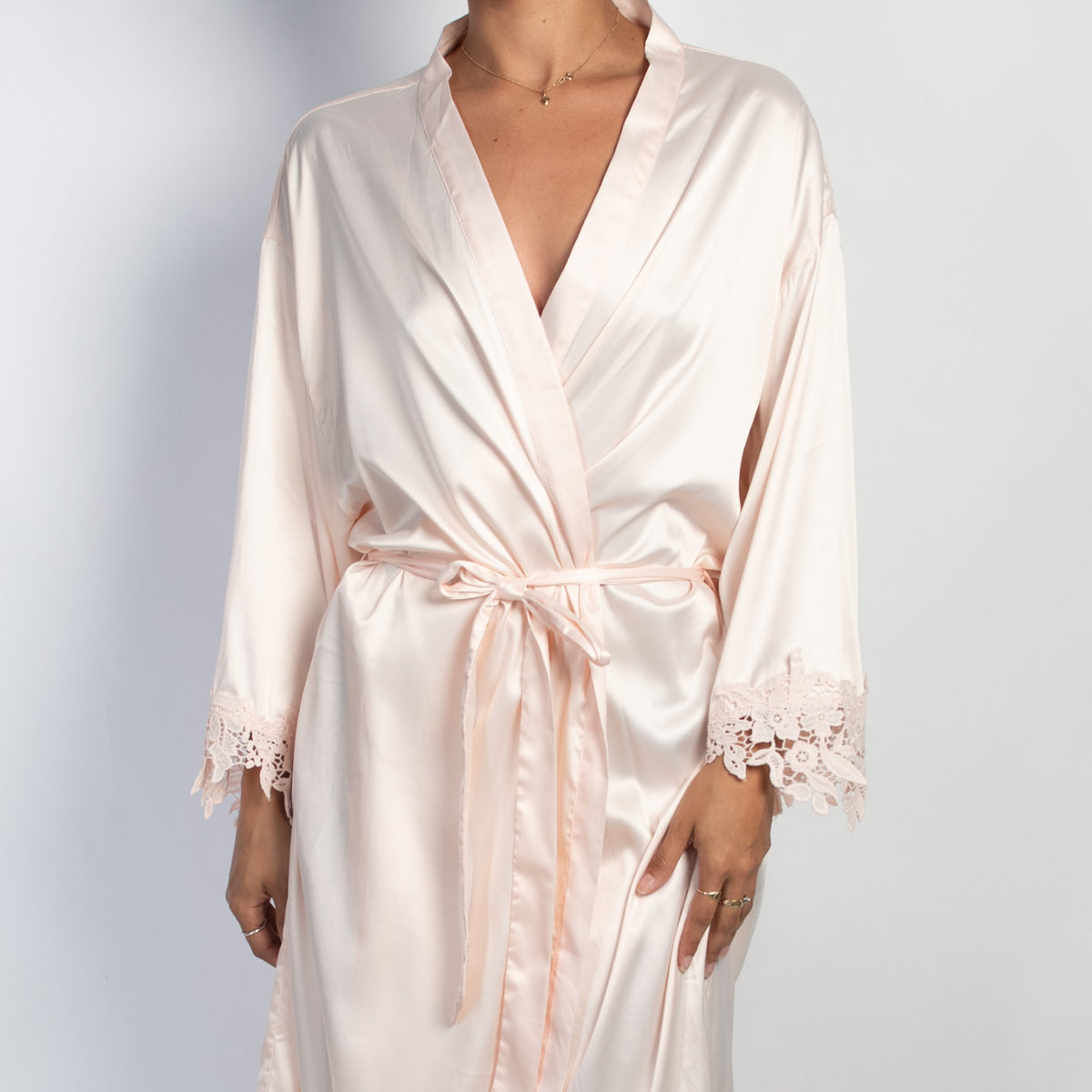 PALE PINK SATIN ROBE