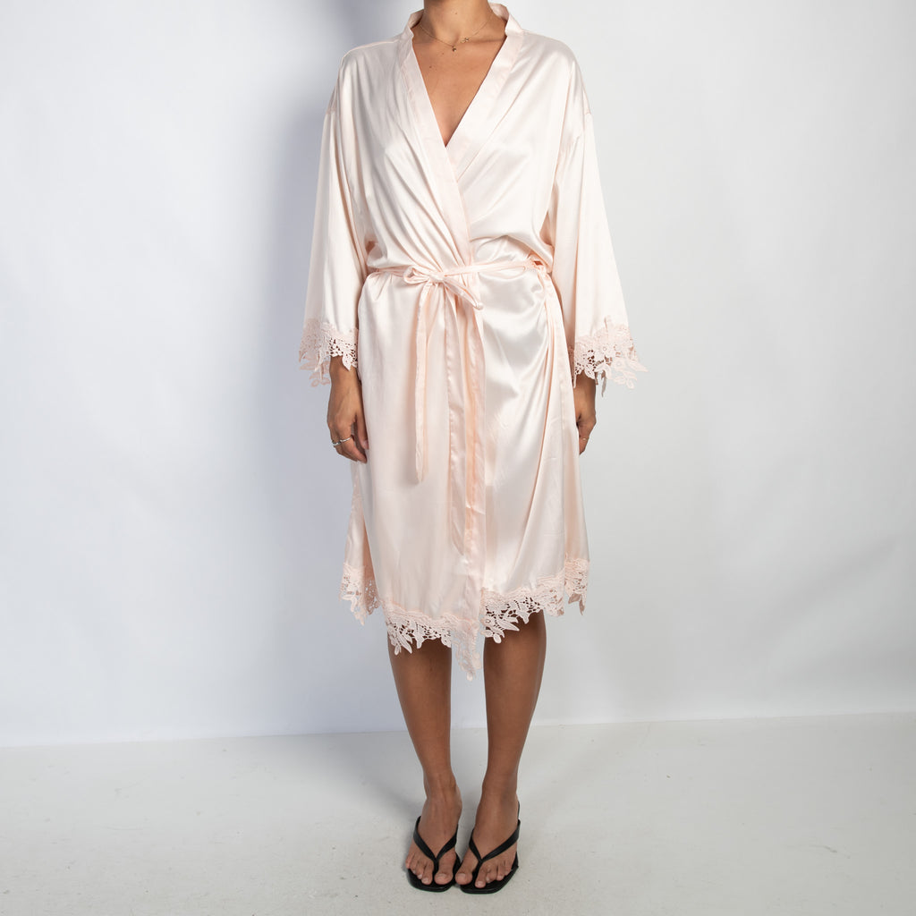 PALE PINK SATIN ROBE