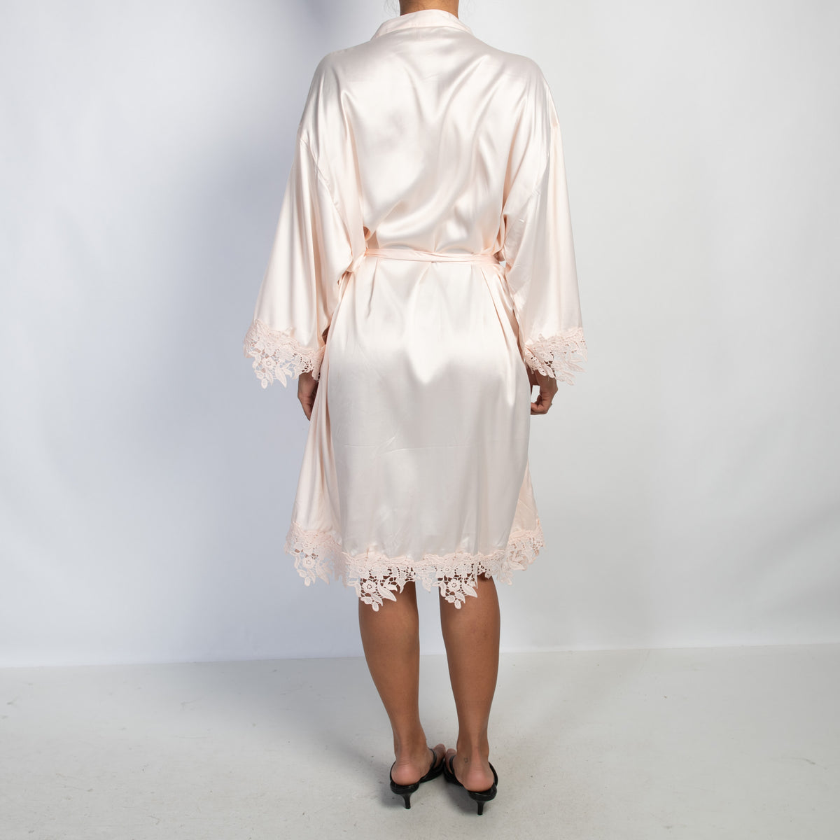 PALE PINK SATIN ROBE