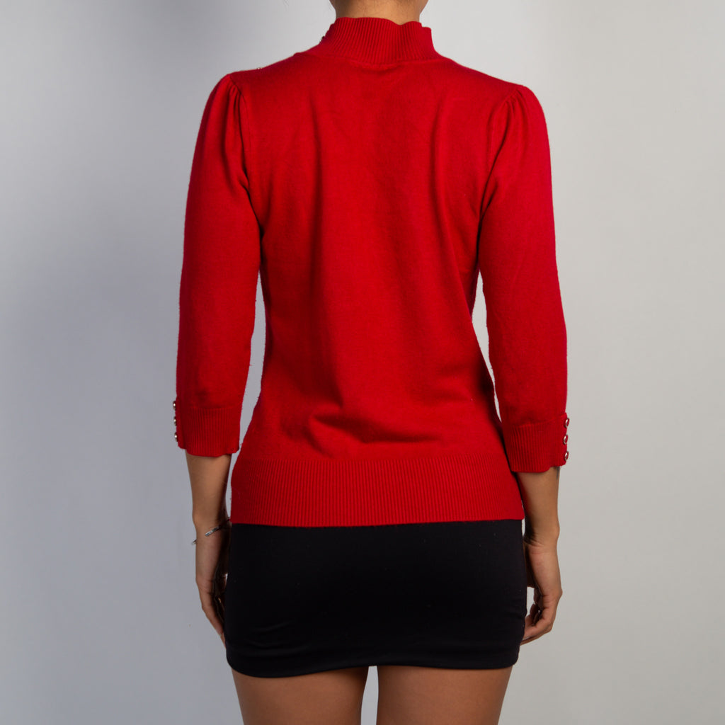 RED 3/4 SLEEVE TOP