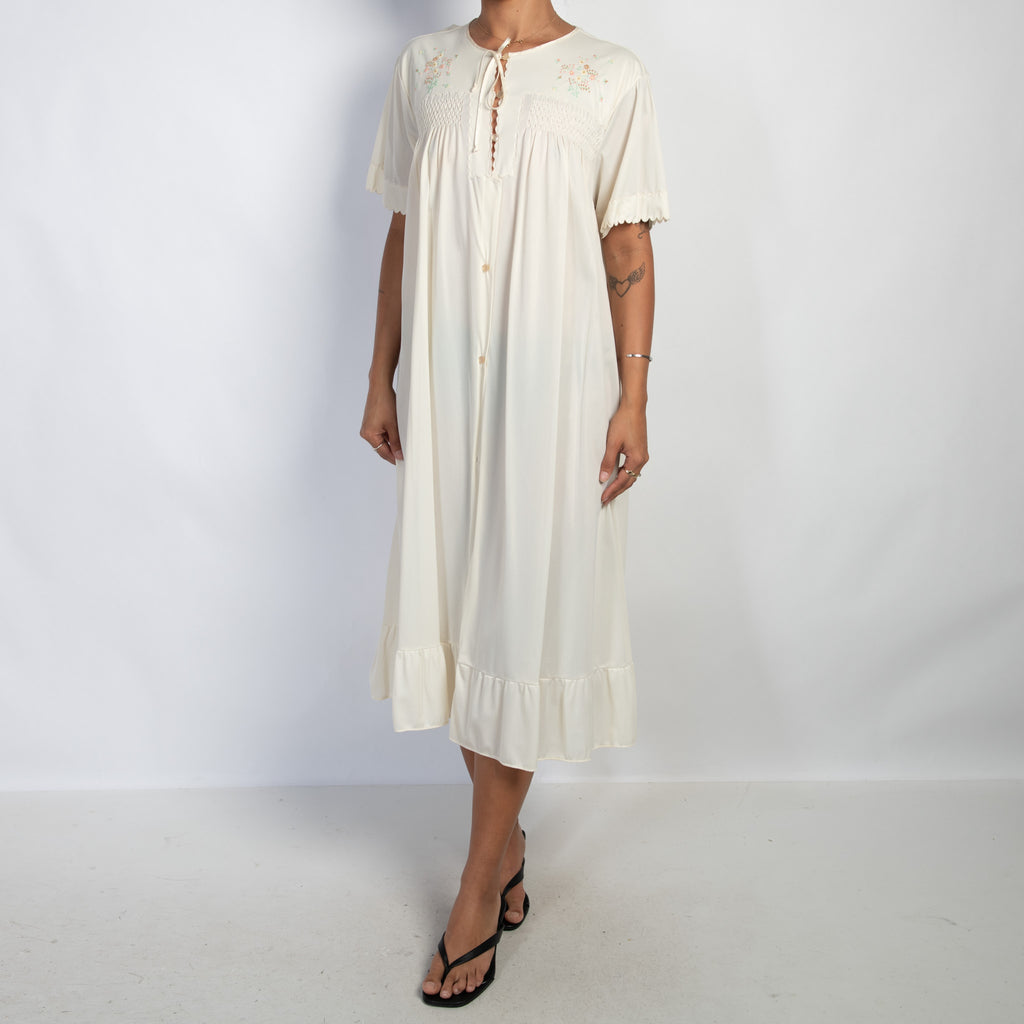 IVORY BUTTON FRONT DRESS