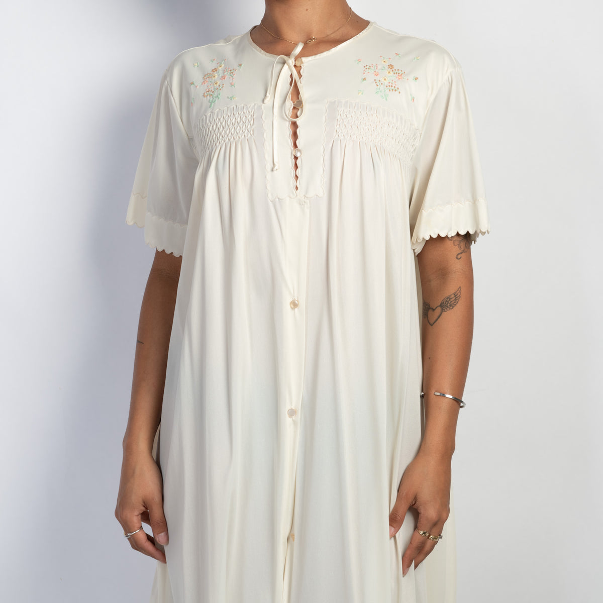 IVORY BUTTON FRONT DRESS