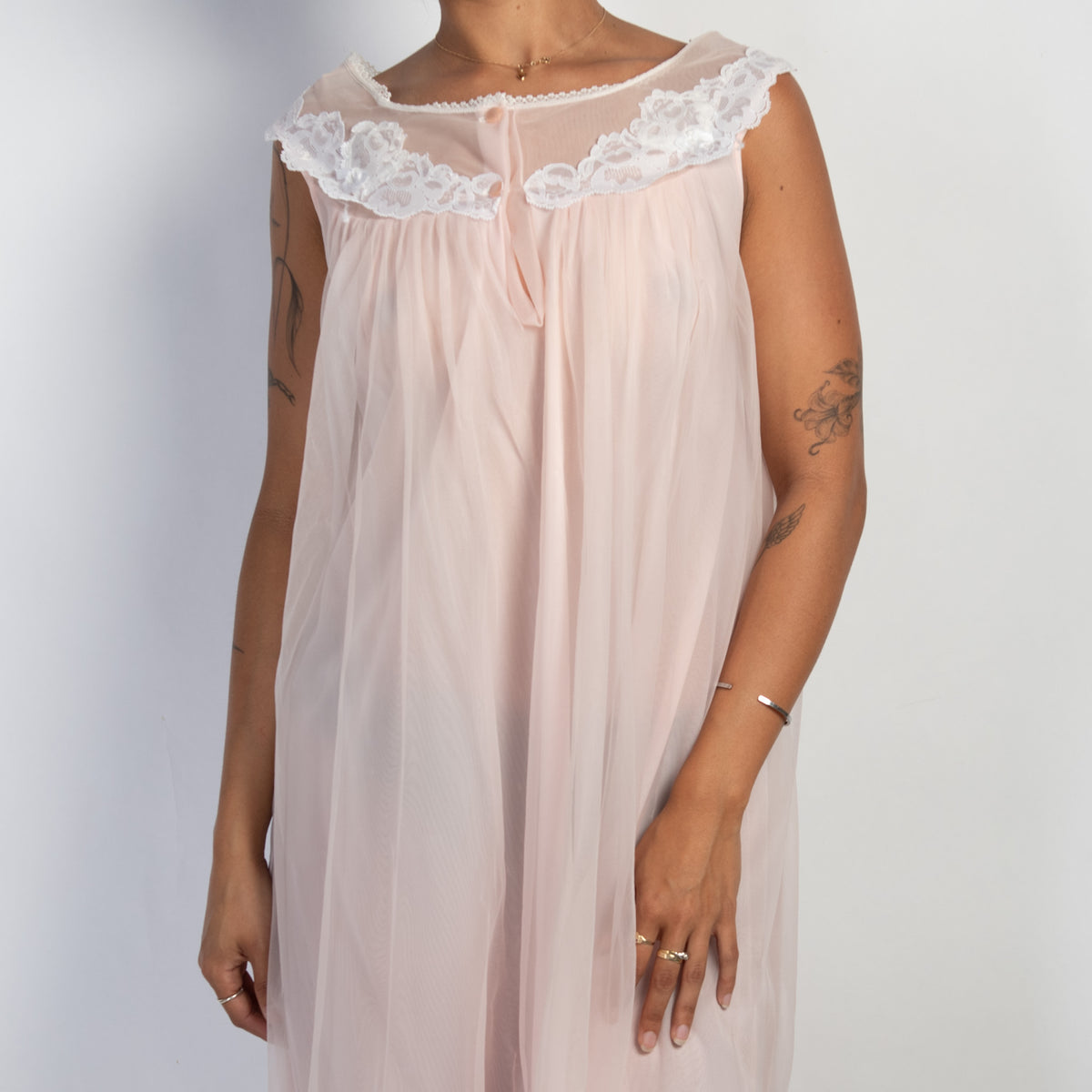 PINK SHEER NIGHTGOWN