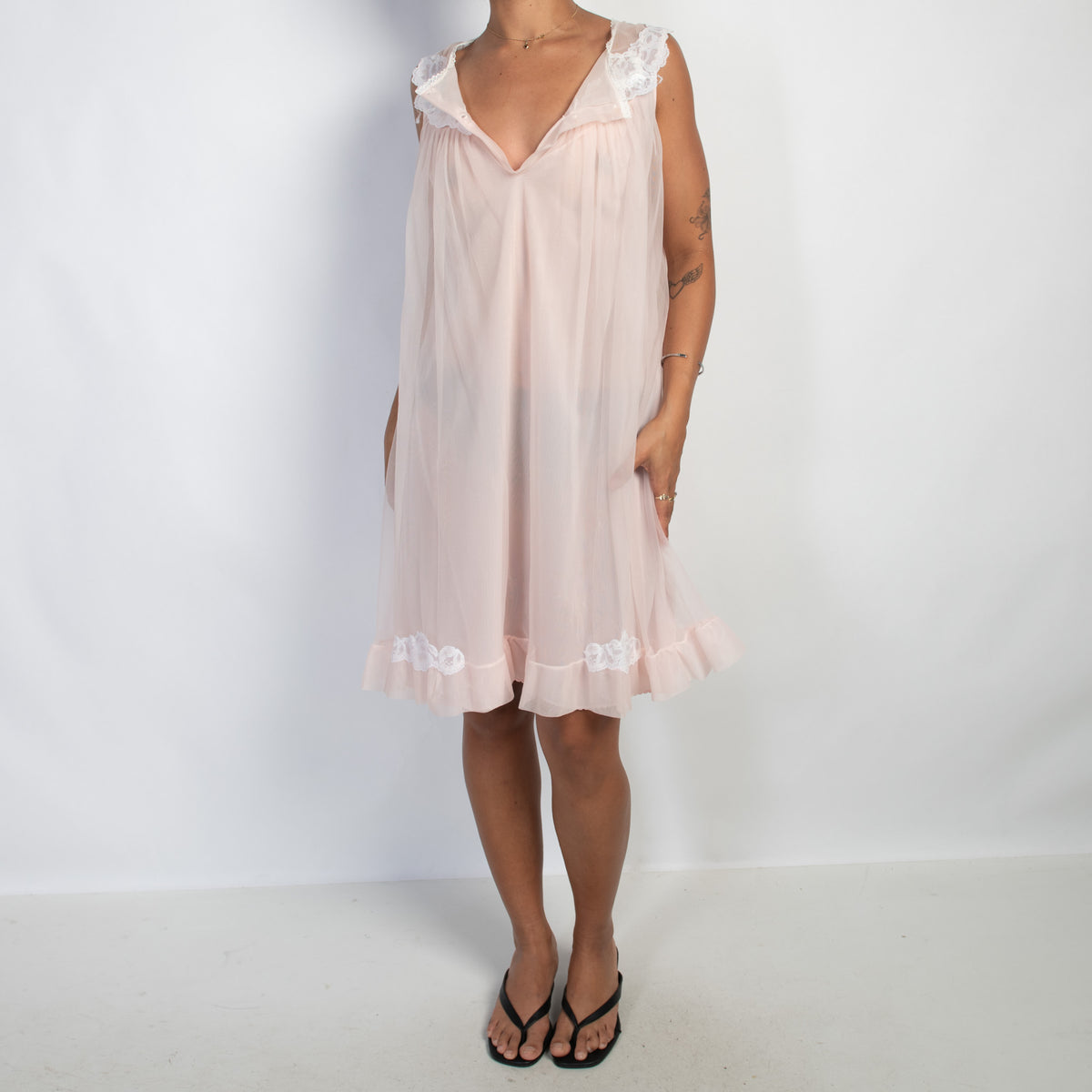 PINK SHEER NIGHTGOWN