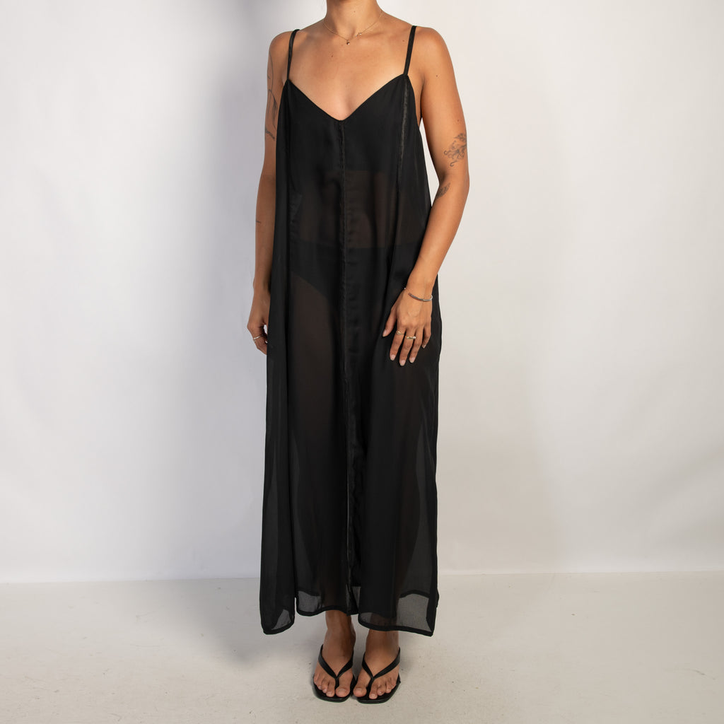 BLACK SHEER NIGHTGOWN