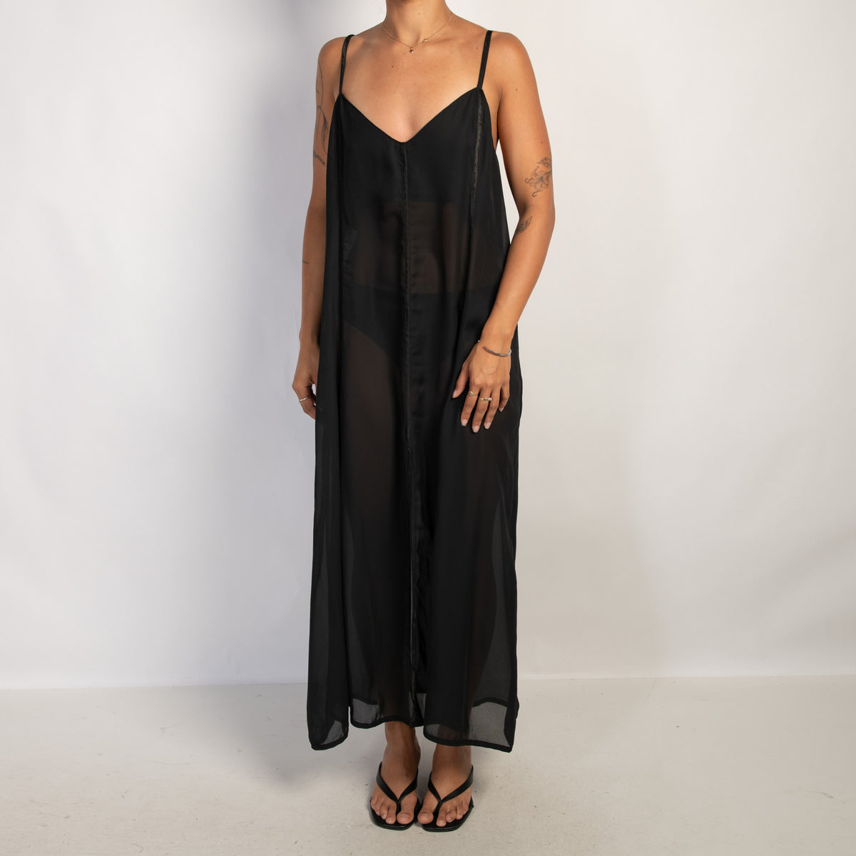 BLACK SHEER NIGHTGOWN