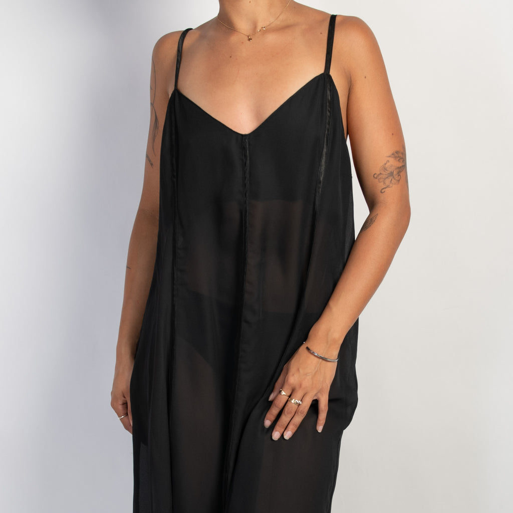 BLACK SHEER NIGHTGOWN