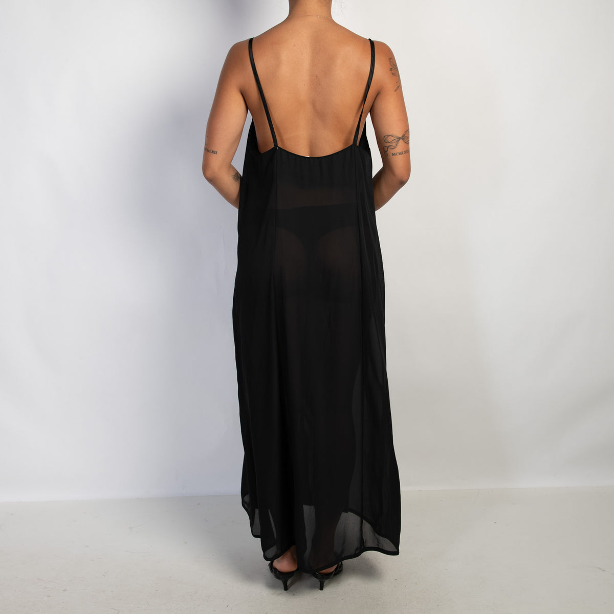 BLACK SHEER NIGHTGOWN