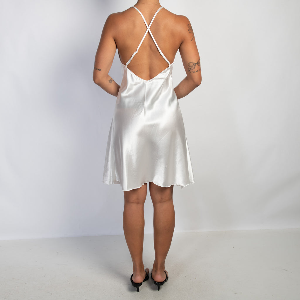 WHITE SATIN DRESS
