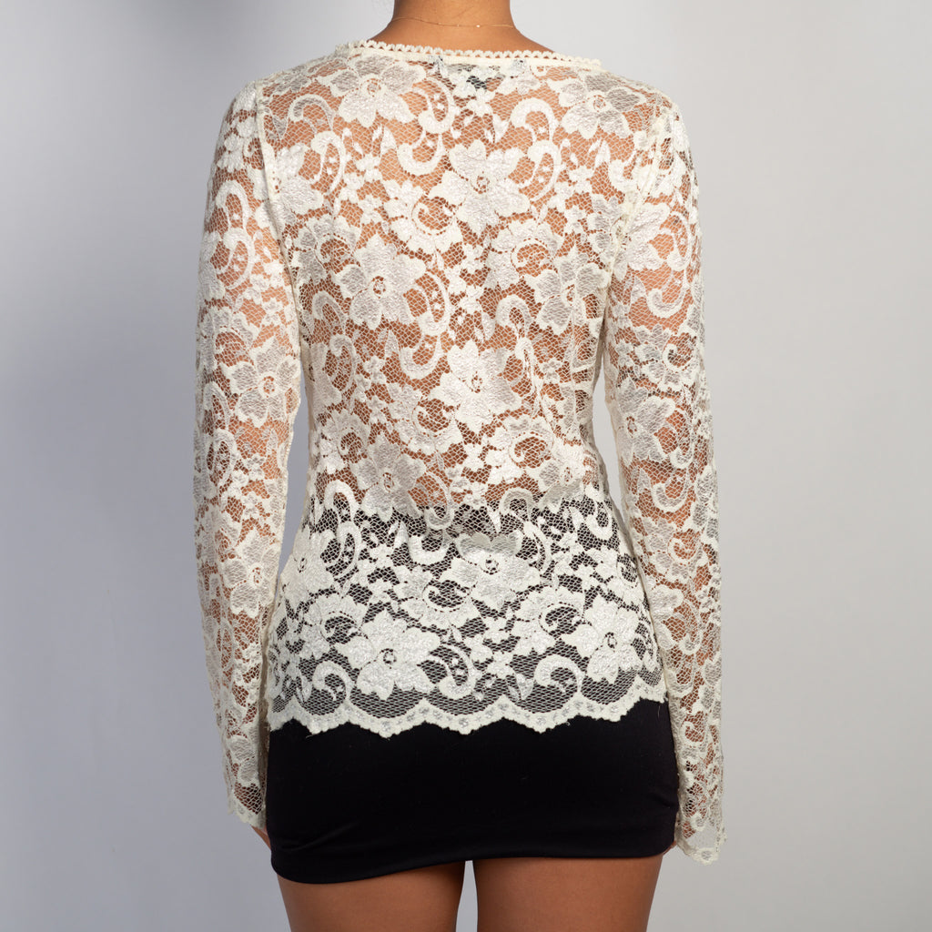 CREAM LACE TOP