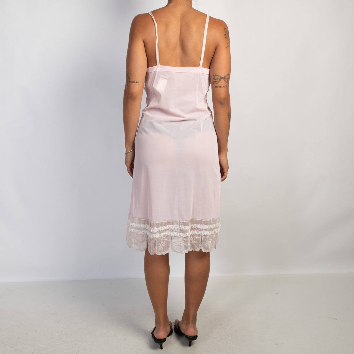 PINK SHEER SLIP DRESS
