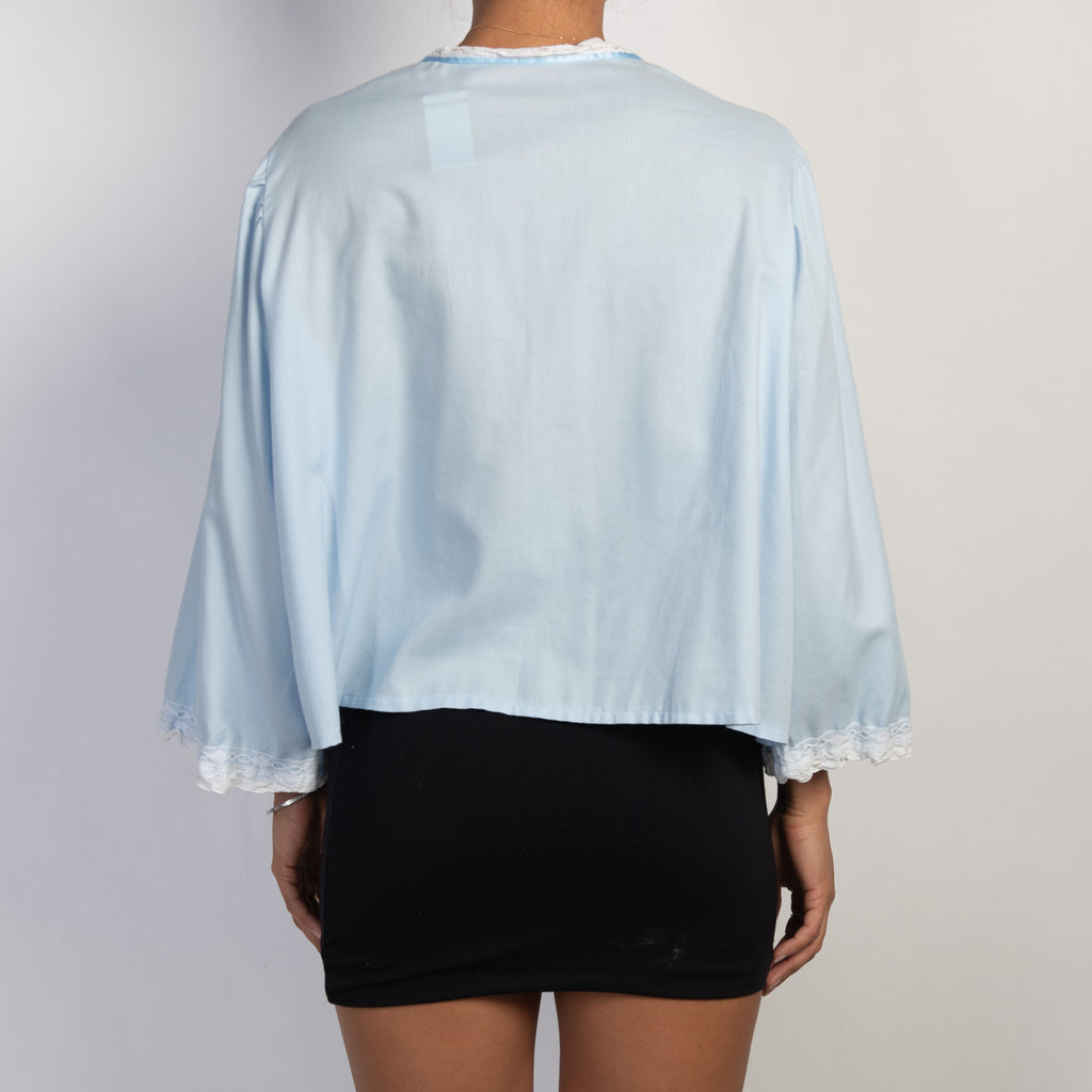 BLUE TIE FRONT BED JACKET