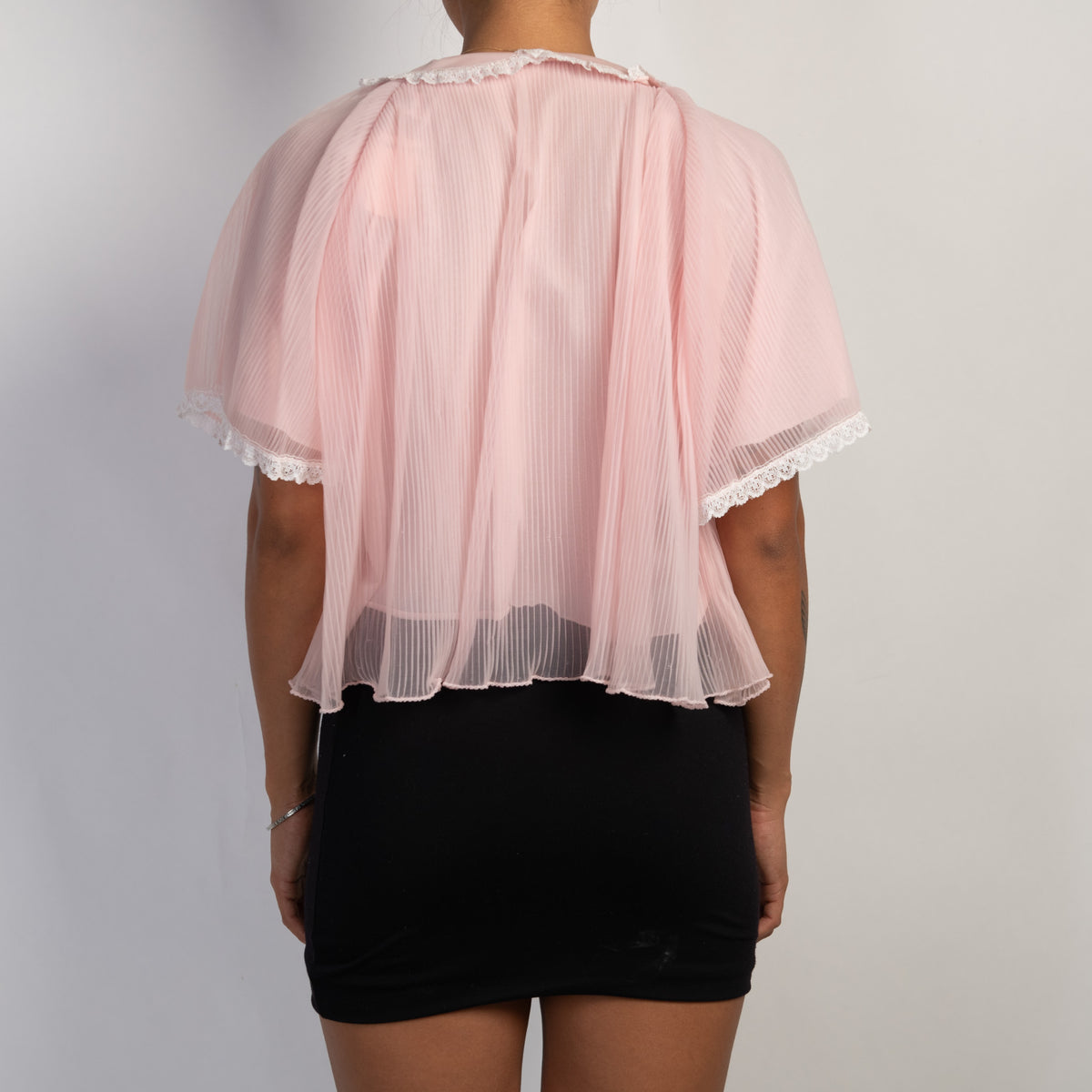 PINK COLLARED BED JACKET