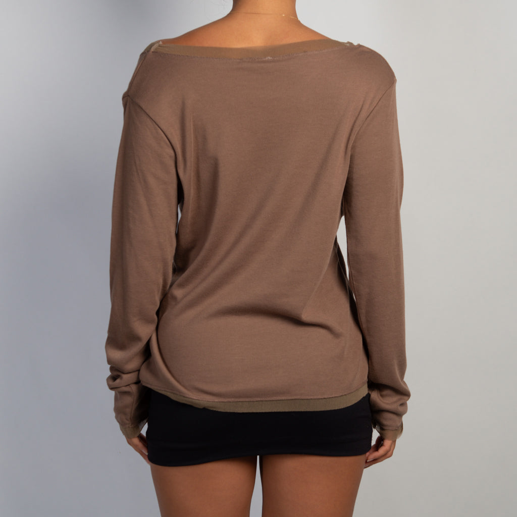 BROWN LONG SLEEVE TOP