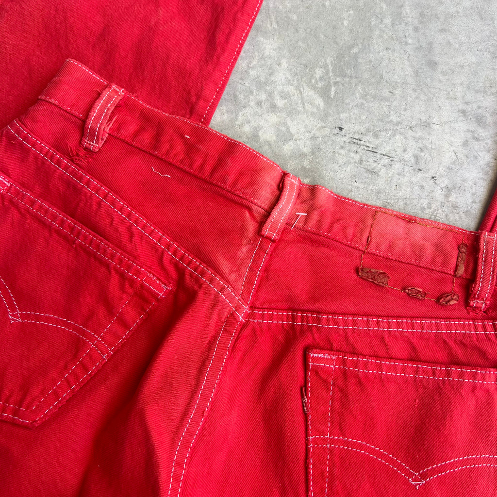 RED STRAIGHT LEG JEANS