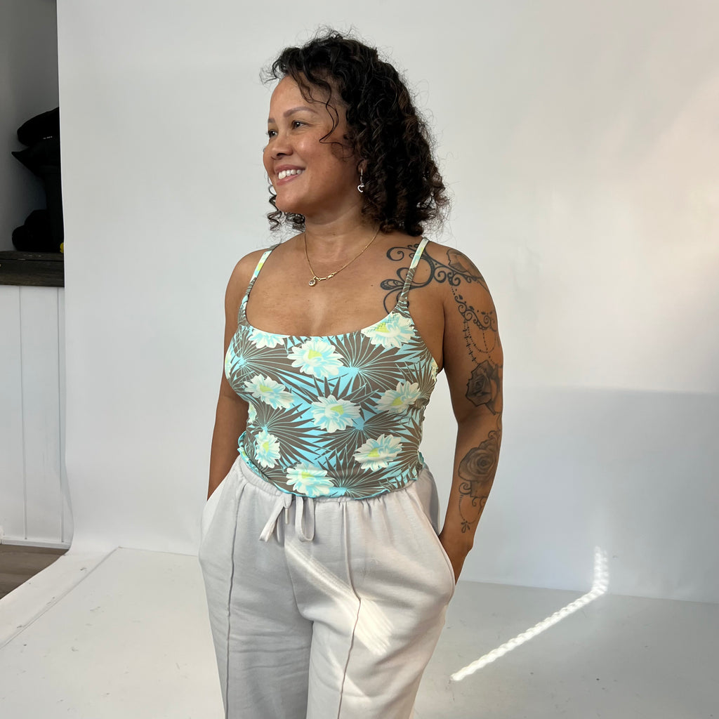 MINT PALM TANKINI CROP
