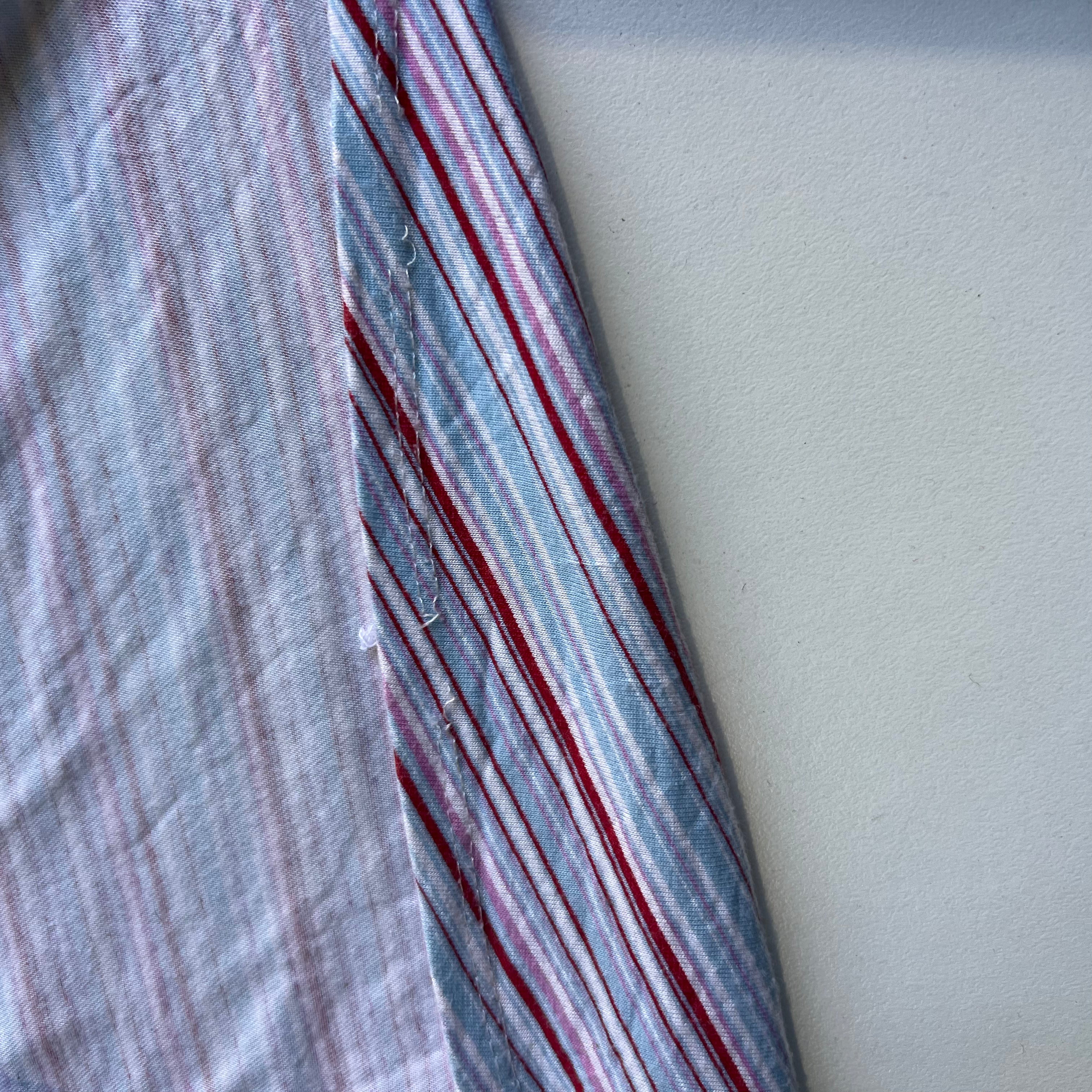 STRIPE FAUX WRAP TOP