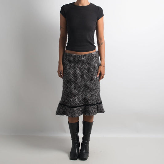 WOOL BLEND MIDI SKIRT