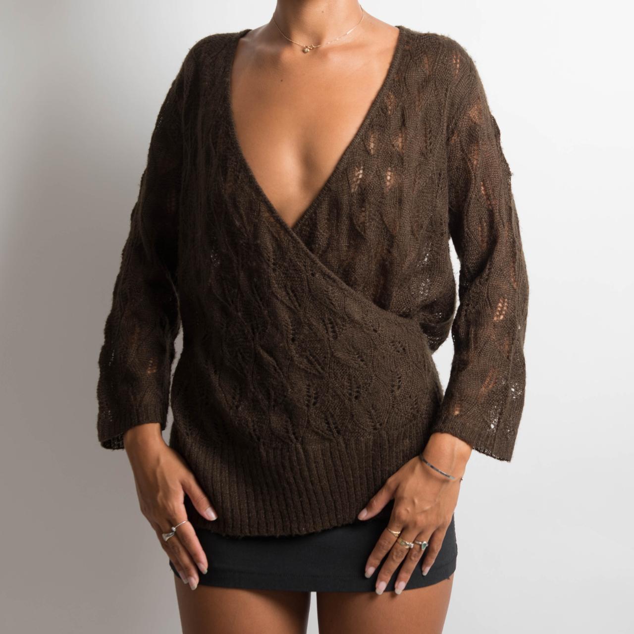 BROWN CROCHET LONG SLEEVE