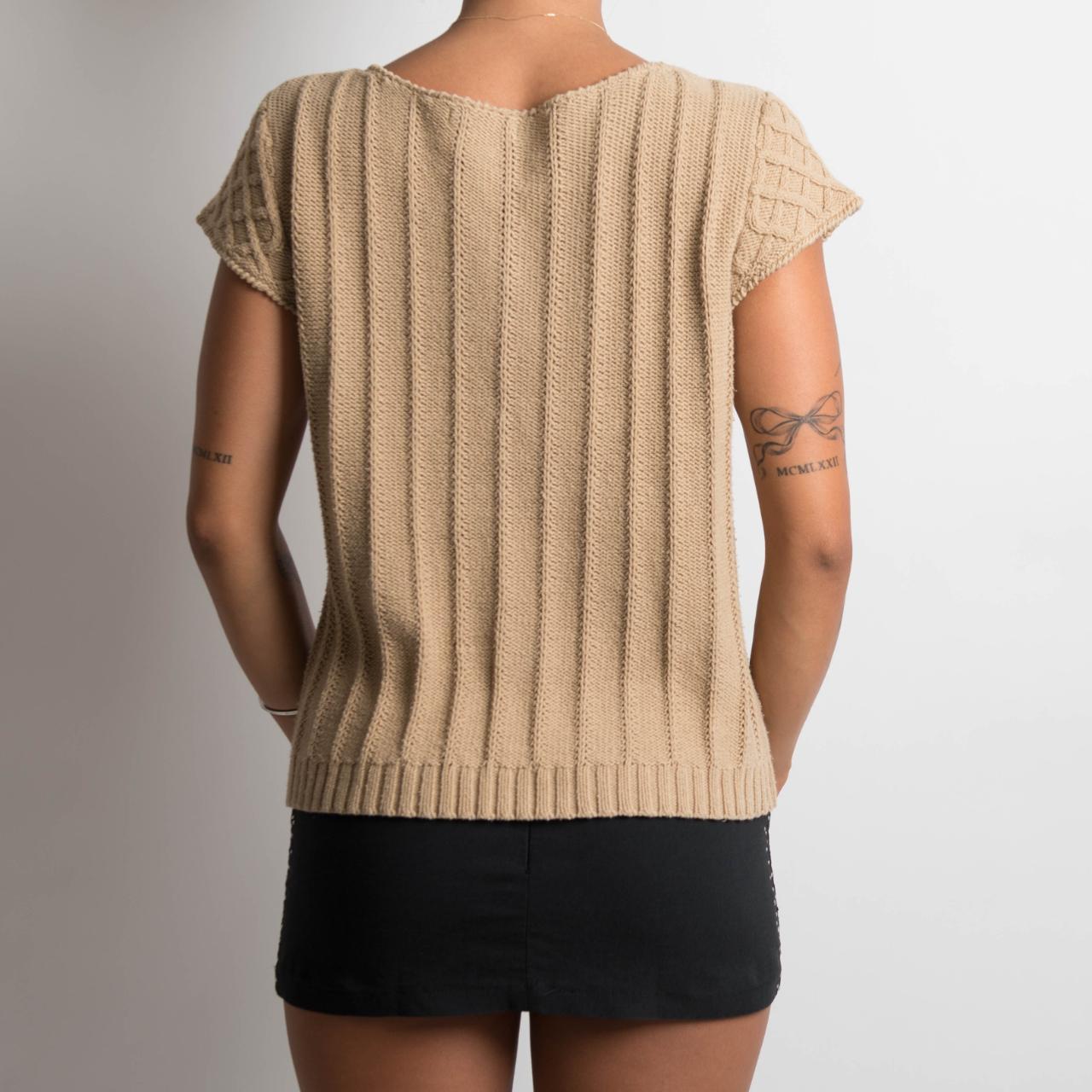 TAN TEXTURED KNIT TOP