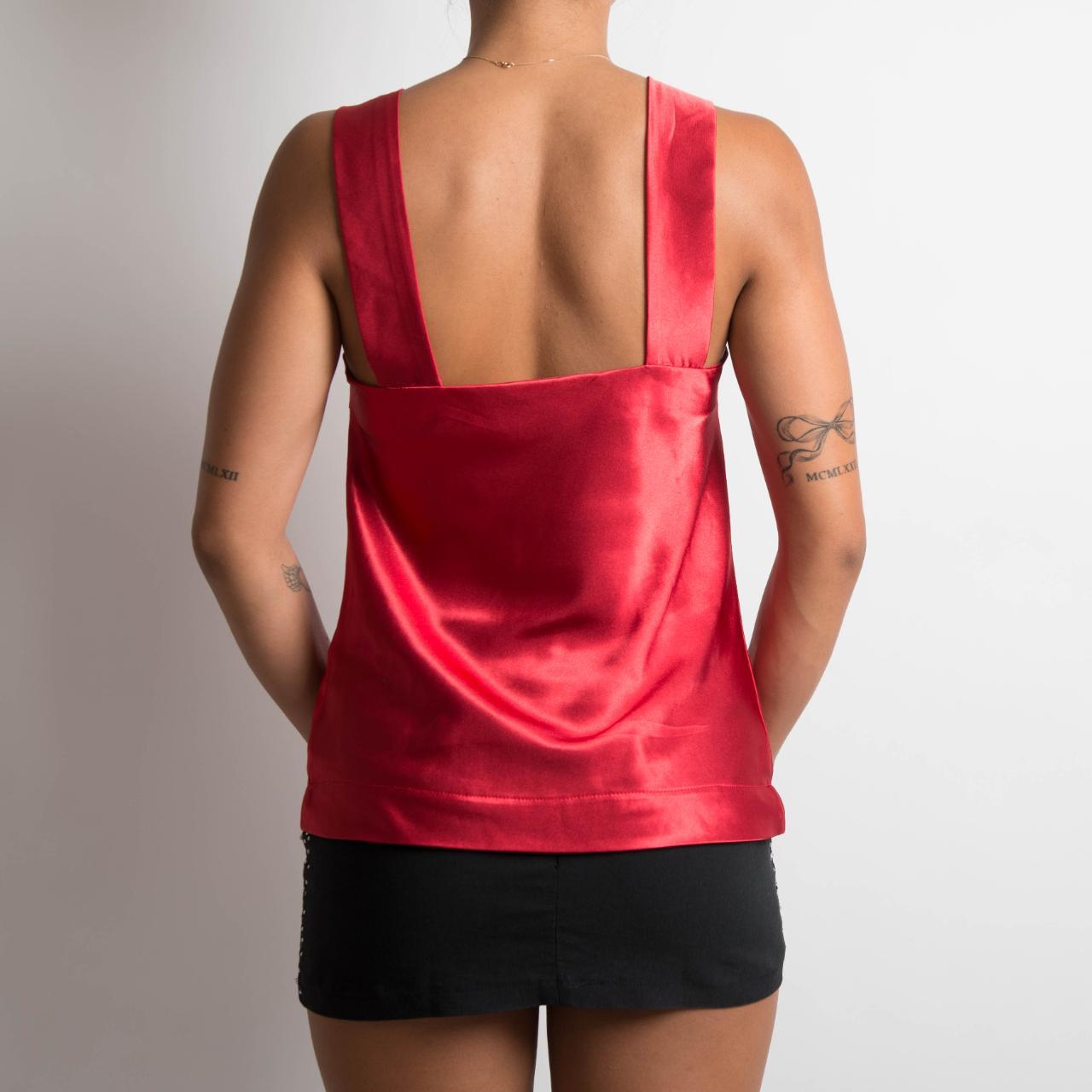 RED SATIN TOP