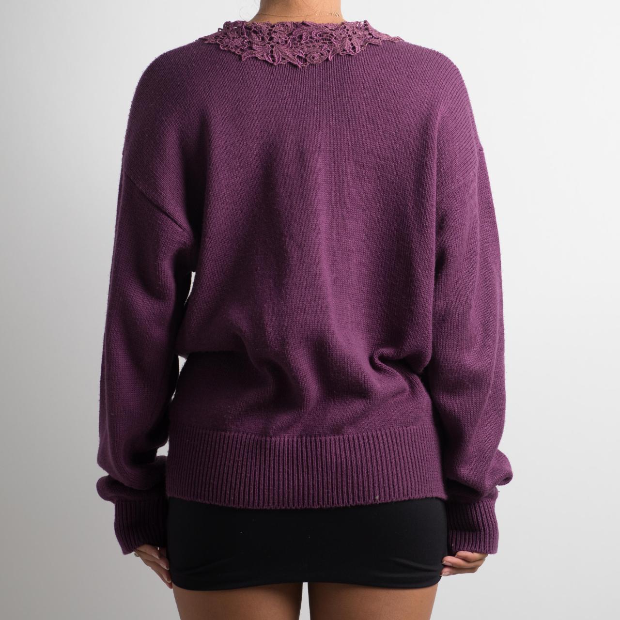 PURPLE KNIT CARDIGAN