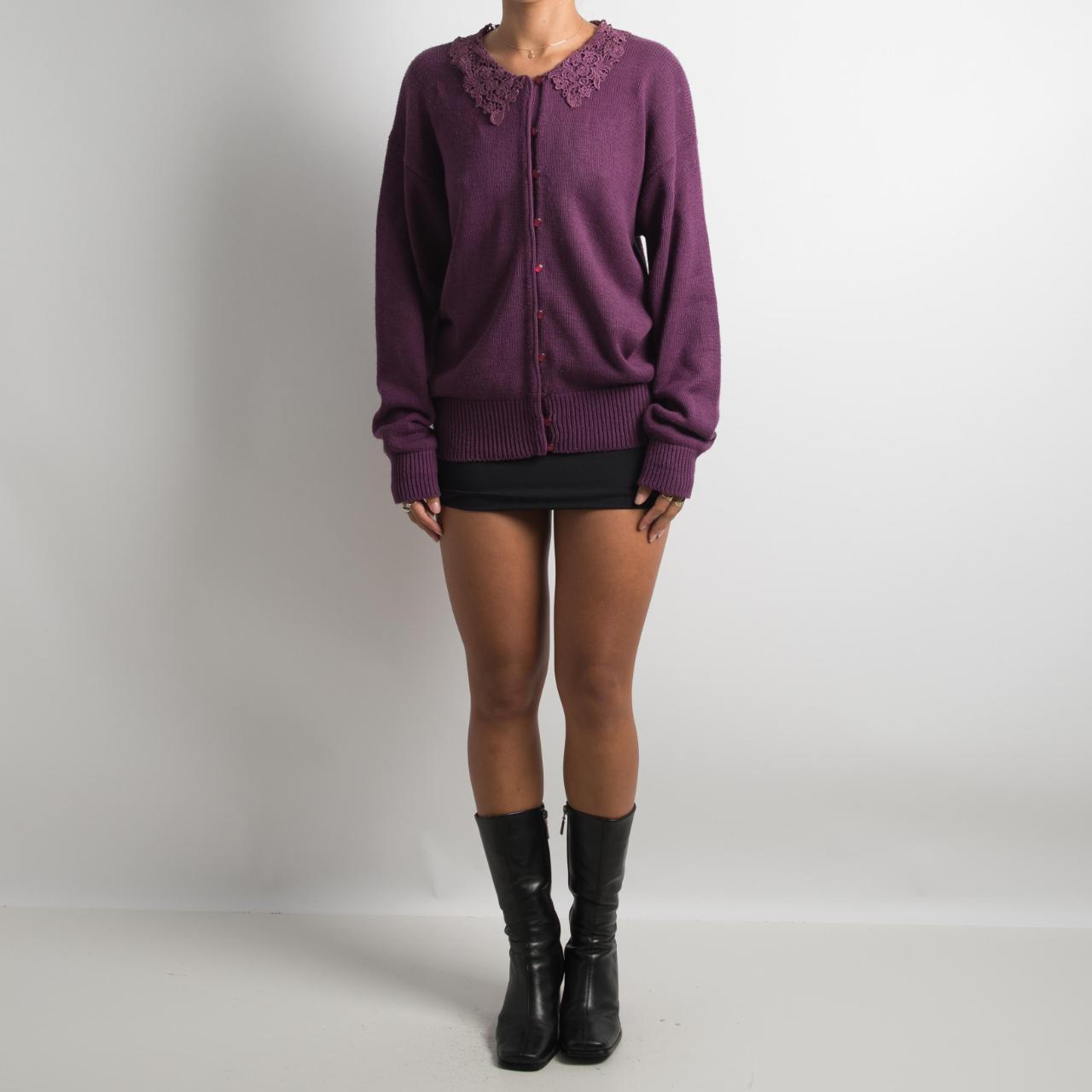 PURPLE KNIT CARDIGAN