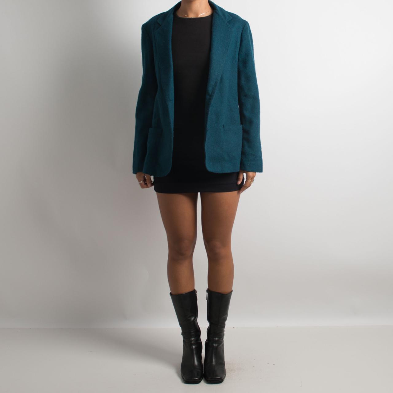 TEAL WOOL BLAZER