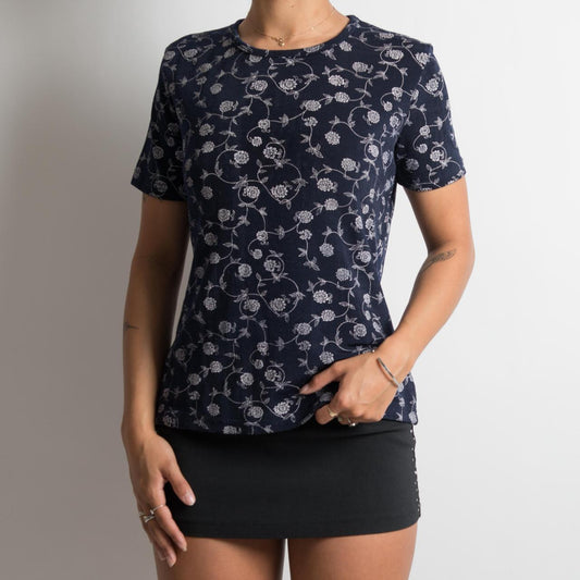 NAVY FLORAL TSHIRT