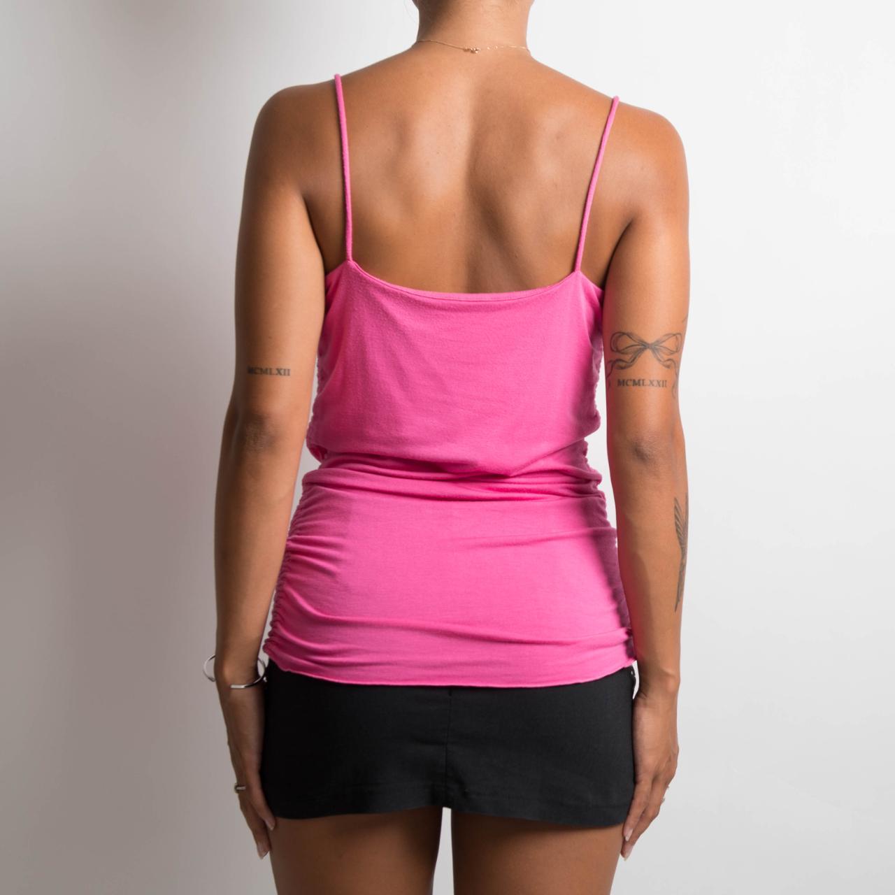 HOT PINK RUFFLE CAMISOLE