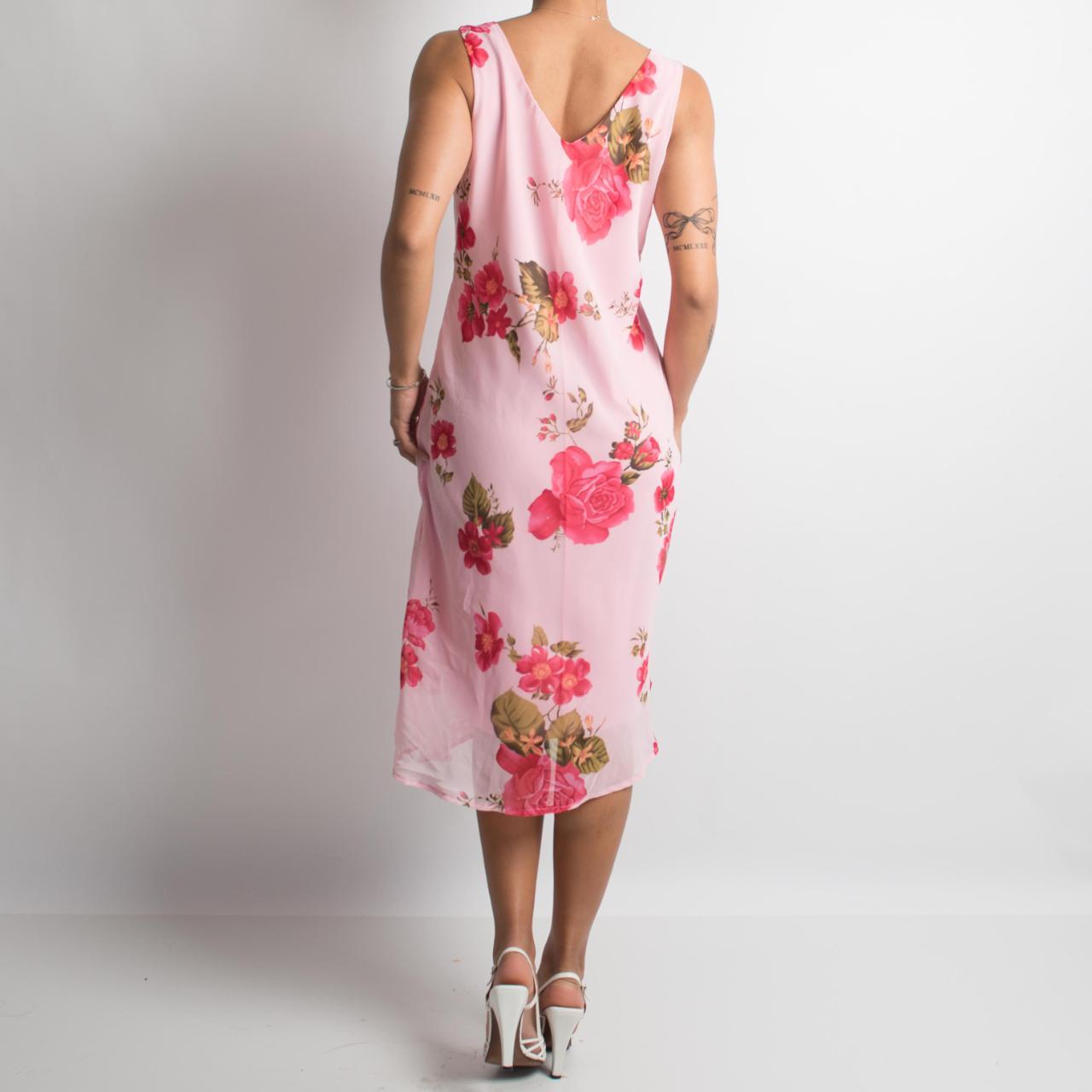 PINK FLORAL MIDI DRESS